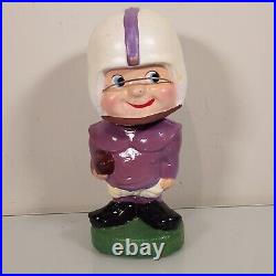 Vintage 60s Your Favorite Football Japan Nodder Bobblehead Purple White BAD BOX