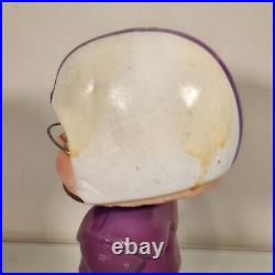 Vintage 60s Your Favorite Football Japan Nodder Bobblehead Purple White BAD BOX