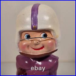 Vintage 60s Your Favorite Football Japan Nodder Bobblehead Purple White BAD BOX