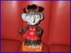 Vintage 70S Red Devil Troll Bobblehead Message Doll Berries Bobbing Head Demon