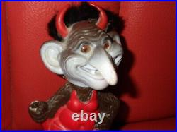 Vintage 70S Red Devil Troll Bobblehead Message Doll Berries Bobbing Head Demon