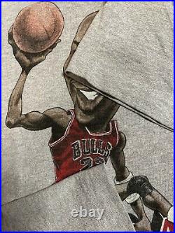 Vintage 80s Chicago Bulls Michael Jordan Bobble Head Caricature Tee Size S