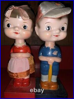 Vintage 8 Pair Of Bobbleheads Boy And Girl