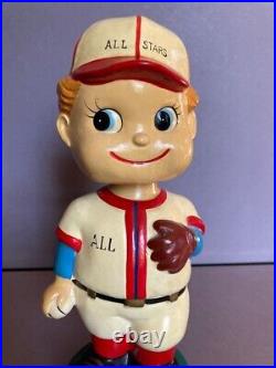 Vintage All Star Baseball Bobblehead Nodder Bank Red Hat Japan 1960s EXC