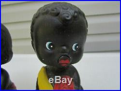 Vintage Antique Black Americana Bobblehead Nodders Boy and Girl In Love