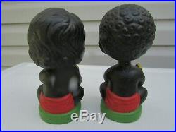 Vintage Antique Black Americana Bobblehead Nodders Boy and Girl In Love