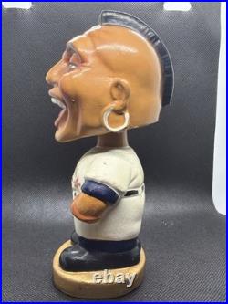 Vintage Atlanta Braves Round Gold Base Bobble Head Nodder 1967 ATLANTA