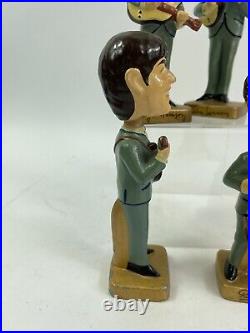 Vintage BEATLES 1964 CAR MASCOTS BOBBLE HEAD 8 INCH NODDERS Complete Set