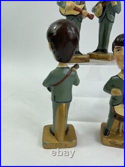 Vintage BEATLES 1964 CAR MASCOTS BOBBLE HEAD 8 INCH NODDERS Complete Set