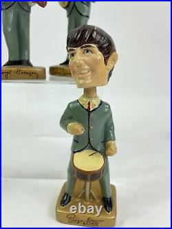 Vintage BEATLES 1964 CAR MASCOTS BOBBLE HEAD 8 INCH NODDERS Complete Set