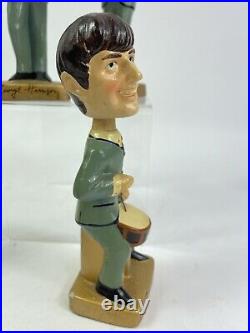 Vintage BEATLES 1964 CAR MASCOTS BOBBLE HEAD 8 INCH NODDERS Complete Set