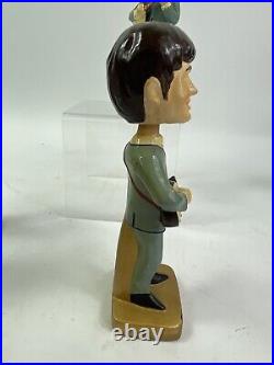 Vintage BEATLES 1964 CAR MASCOTS BOBBLE HEAD 8 INCH NODDERS Complete Set