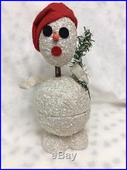 Vintage BOBBLE Head CHRISTMAS Candy CONTAINER 1964 GERMANY SNOWMAN
