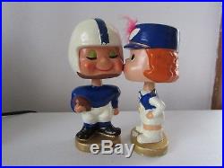 Vintage Baltimore Colts KISSING BOY & GIRL BOBBLE HEADS Nodders Bobbleheads