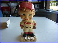 Vintage Baseball Bobble Head 1960s with Box Philadelphia Phillies Japan MLB RARE