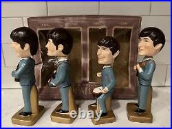 Vintage Beatles 1960s Car Mascots Complete Set W Box Nodder Bobblehead Mint 1964