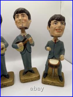 Vintage Beatles 1964 Car Mascots 8 Bobb'n Bobble Head Nodders Complete Set of 4