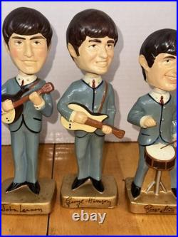Vintage Beatles 1964 Car Mascots 8 Bobb'n Bobble Head Nodders Complete Set of 4