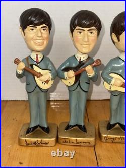 Vintage Beatles 1964 Car Mascots 8 Bobb'n Bobble Head Nodders Complete Set of 4