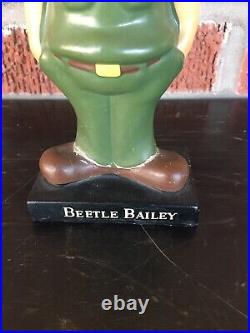 Vintage Beetle Bailey Working Nodder Bobble Head Figure Military King 7.5 Inch