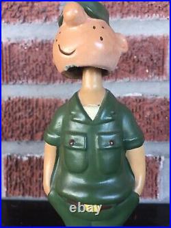 Vintage Beetle Bailey Working Nodder Bobble Head Figure Military King 7.5 Inch