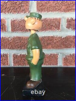 Vintage Beetle Bailey Working Nodder Bobble Head Figure Military King 7.5 Inch