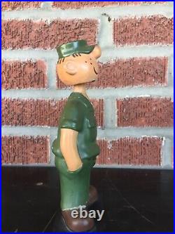 Vintage Beetle Bailey Working Nodder Bobble Head Figure Military King 7.5 Inch