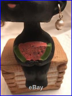 Vintage Black Americana Bobble Head Bank Black Americana Nodder Japan Watermelon