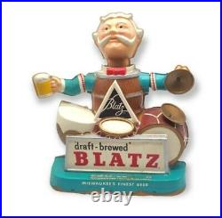 Vintage Blatz beer drumme sign bobble head nodder Bar