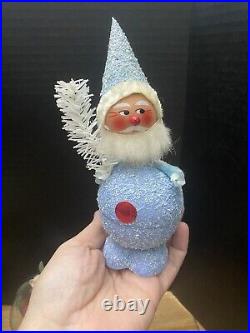 Vintage Bobble Head Cardboard Christmas Candy Container SANTA Figurine Germany
