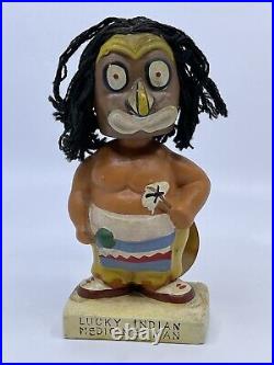 Vintage Bobble Head Japan Lucky Indian Medicine Man 1960s Cermaic w Tag