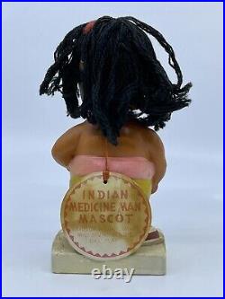 Vintage Bobble Head Japan Lucky Indian Medicine Man 1960s Cermaic w Tag