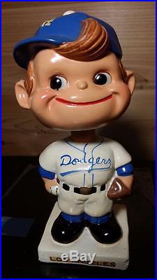 Vintage Bobble Head Nodder 1961-1963 Los Angeles Dodgers White Square Base