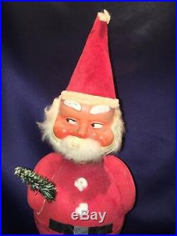 Vintage Bobble Head Santa Claus Paper Mache Candy Container 13 Western Germany