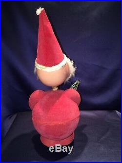 Vintage Bobble Head Santa Claus Paper Mache Candy Container 13 Western Germany