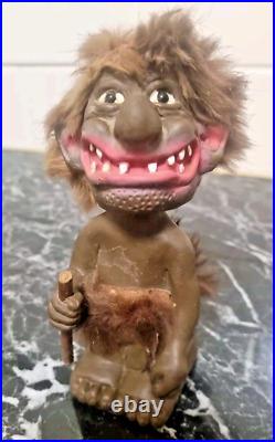 Vintage Bobblehead Figure Heico Caveman Troll Nodder Western Germany 1960s Rare