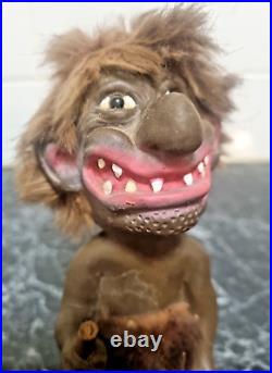 Vintage Bobblehead Figure Heico Caveman Troll Nodder Western Germany 1960s Rare