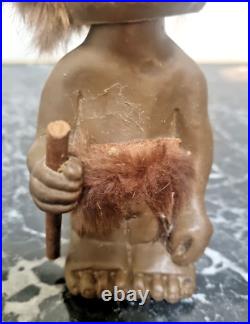 Vintage Bobblehead Figure Heico Caveman Troll Nodder Western Germany 1960s Rare