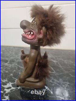 Vintage Bobblehead Figure Heico Caveman Troll Nodder Western Germany 1960s Rare