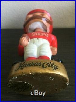 Vintage Bobblehead Kansas City Chiefs Extremely Scarce AFL Gold Base Nodder Rare