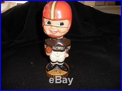 Vintage Bobblehead Nodder 1968 NFL Gold Base Cleveland Browns 7