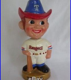 Vintage Bobblehead Texas Rangers Mascot Nodder Gold Base 1960