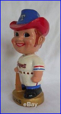 Vintage Bobblehead Texas Rangers Mascot Nodder Gold Base 1960's