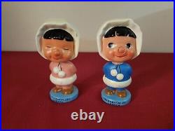 Vintage Bobbleheads Eskimo Inuit GiftCraft Magnetic Nose Niagara Falls Japan