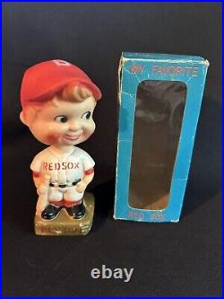 Vintage Boston Red Sox Gold Base Nodder box plastic bobblehead boy my favorite