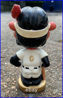 Vintage CHIEF WAHOO Cleveland Indians 1960's Nodder Bobblehead with BOX Gold Base