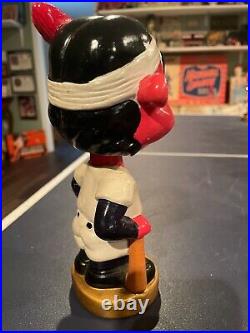 Vintage CHIEF WAHOO Cleveland Indians 1960's Nodder Bobblehead with Gold Base