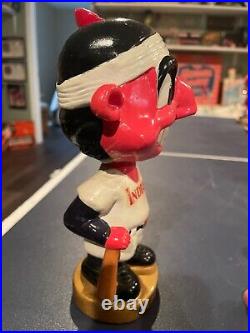 Vintage CHIEF WAHOO Cleveland Indians 1960's Nodder Bobblehead with Gold Base