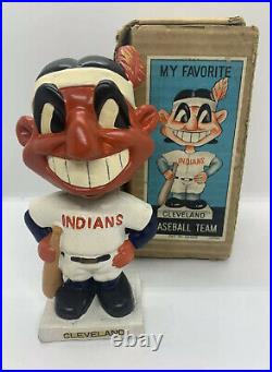 Vintage CHIEF WAHOO Cleveland Indians 1960s GEM MINT Nodder Bobblehead with BOX