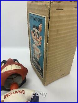 Vintage CHIEF WAHOO Cleveland Indians 1960s GEM MINT Nodder Bobblehead with BOX